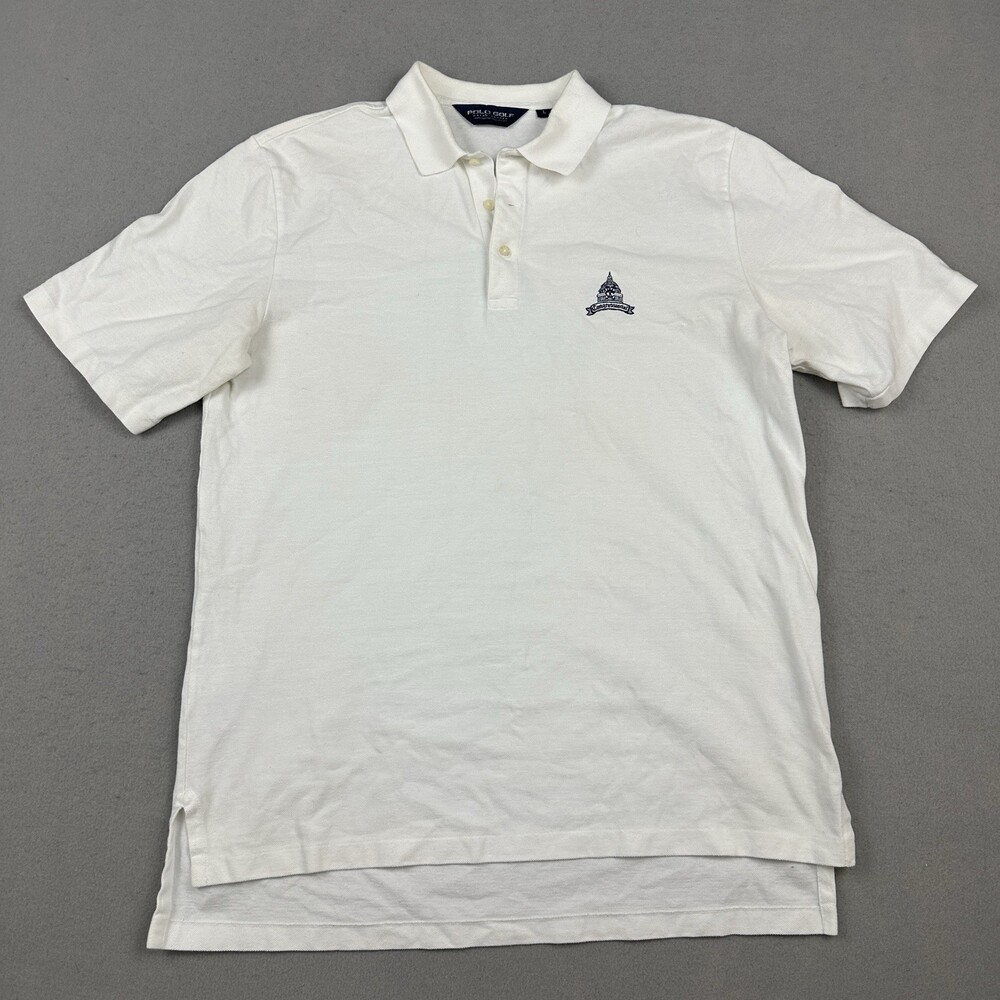 Polo Golf Ralph Lauren Polo Shirt Men Large White Congressional Short Sleeve L